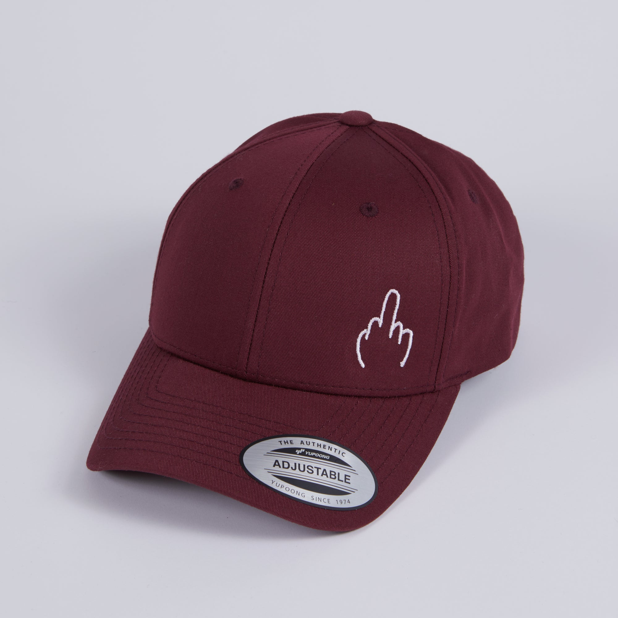 Casquette "baseball" bordeaux "Fuck" blanc