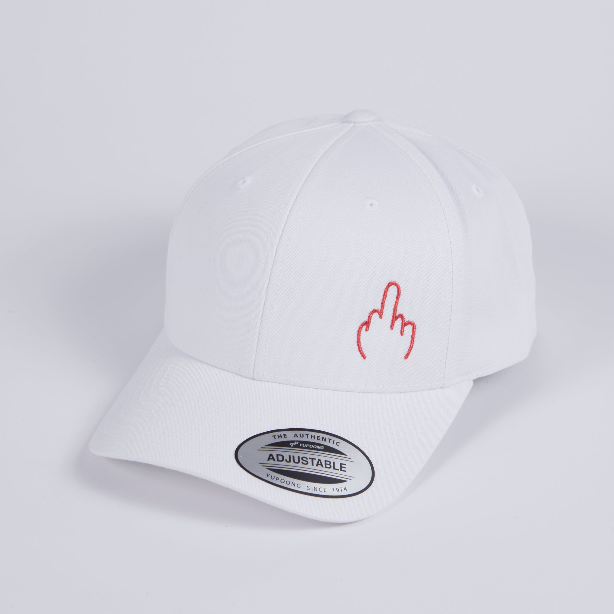 Casquette "baseball" blanche "Fuck" rouge