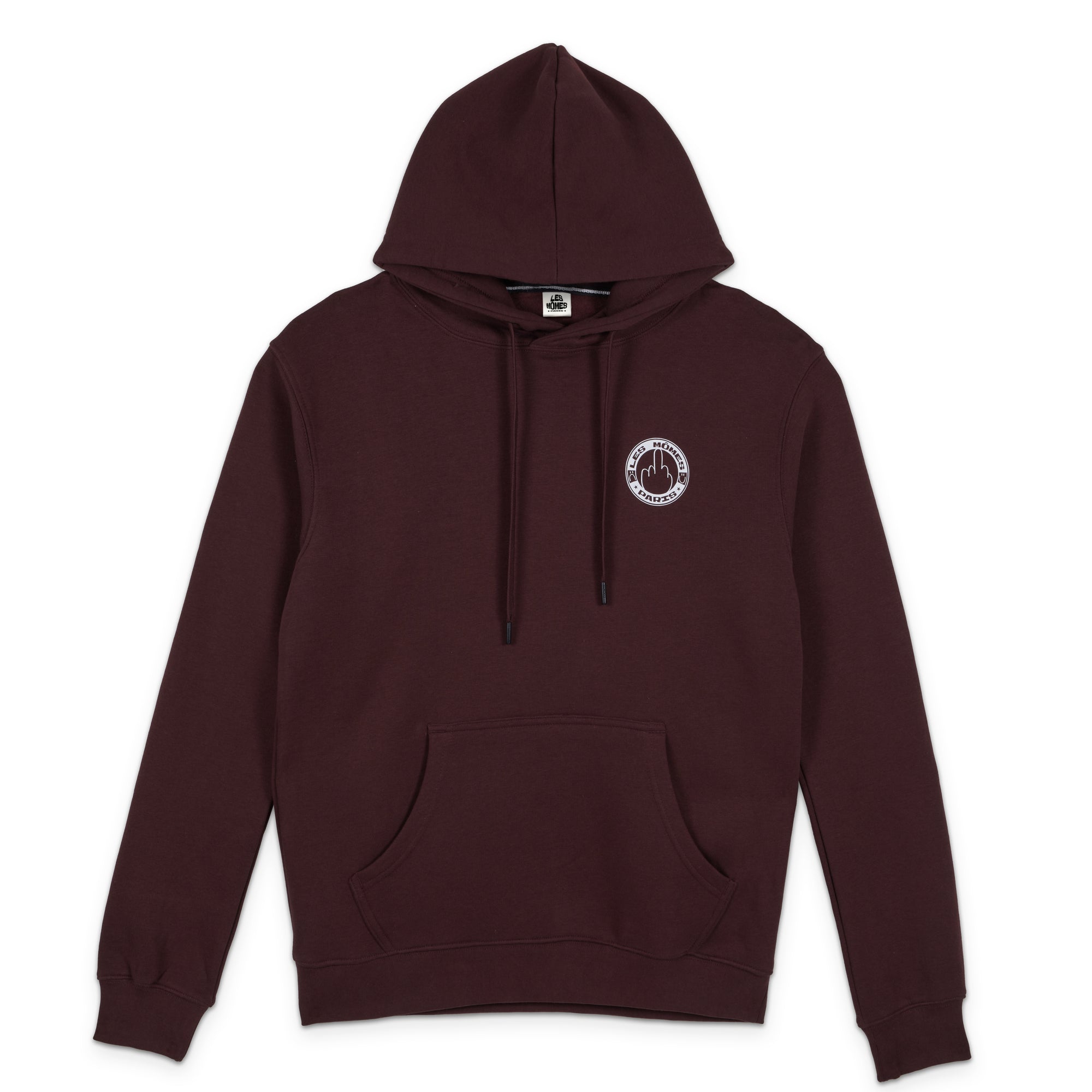 Hoodie bordeaux "Fuck" blanc