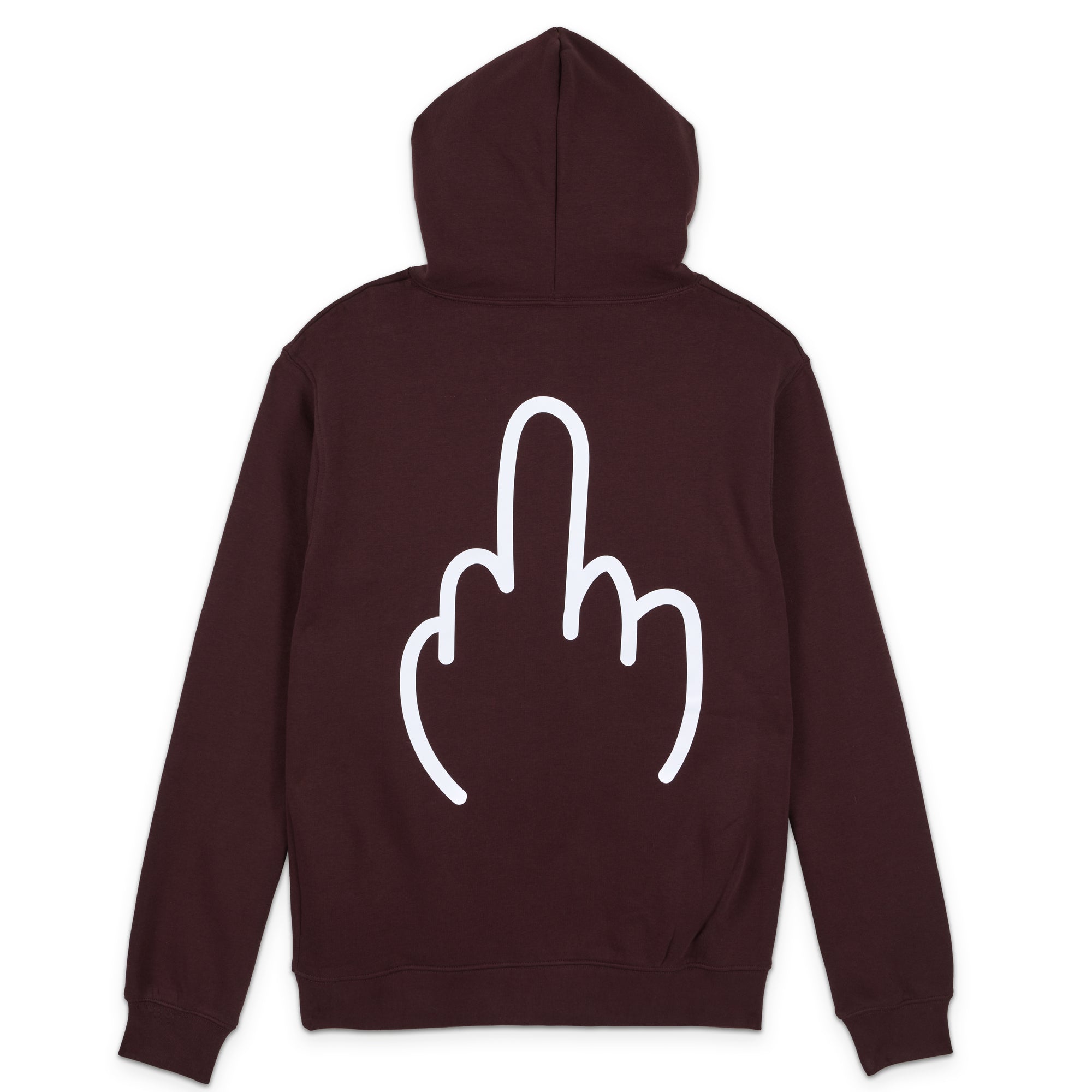 Hoodie bordeaux "Fuck" blanc