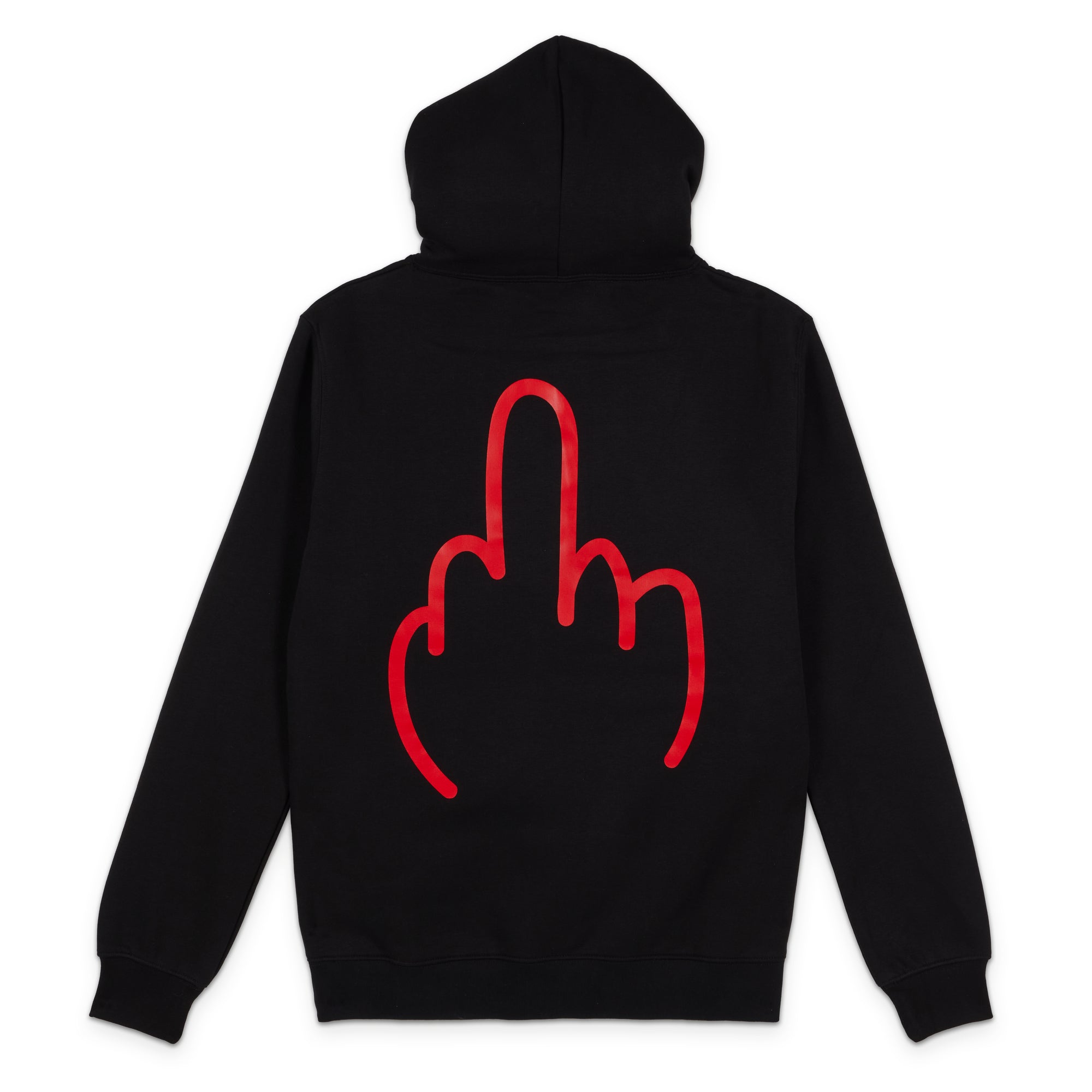 Hoodie noir "Fuck" rouge