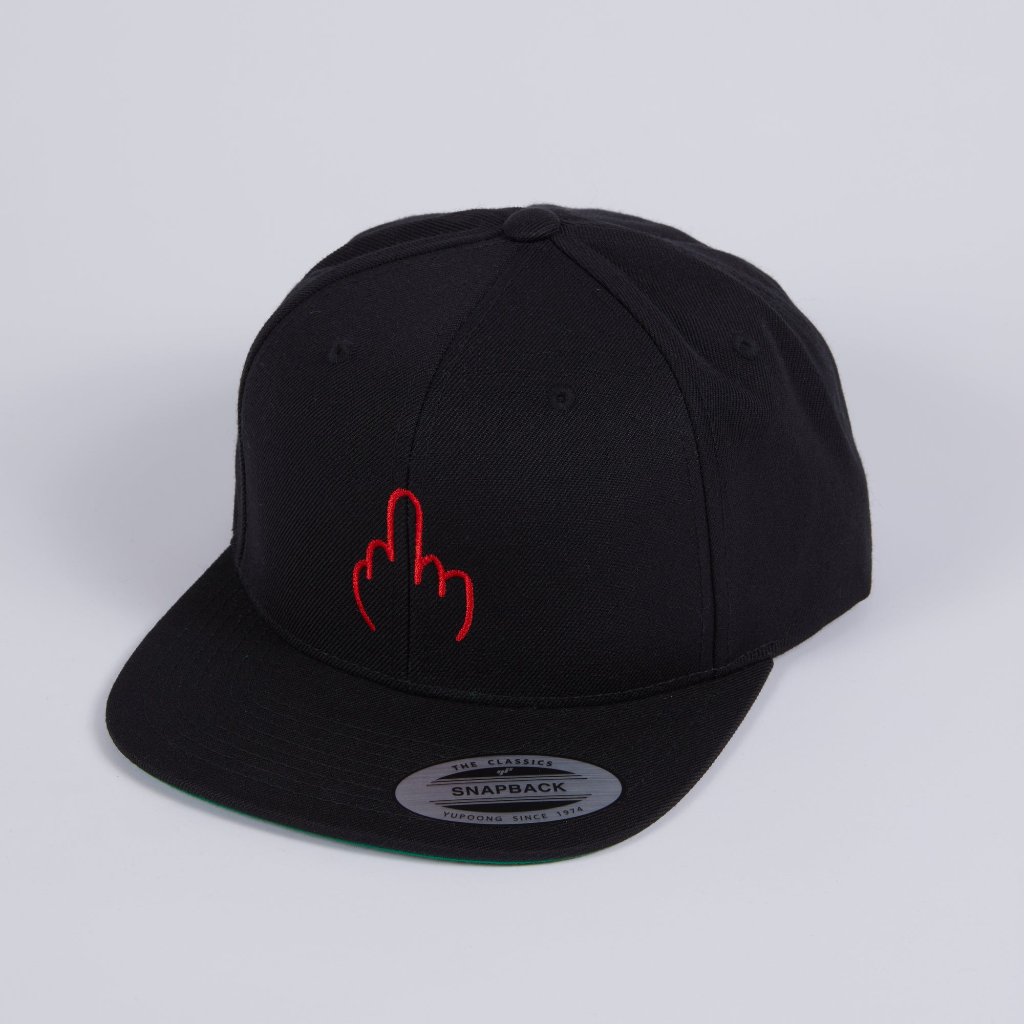 Casquette "snapback" noir "Fuck" rouge