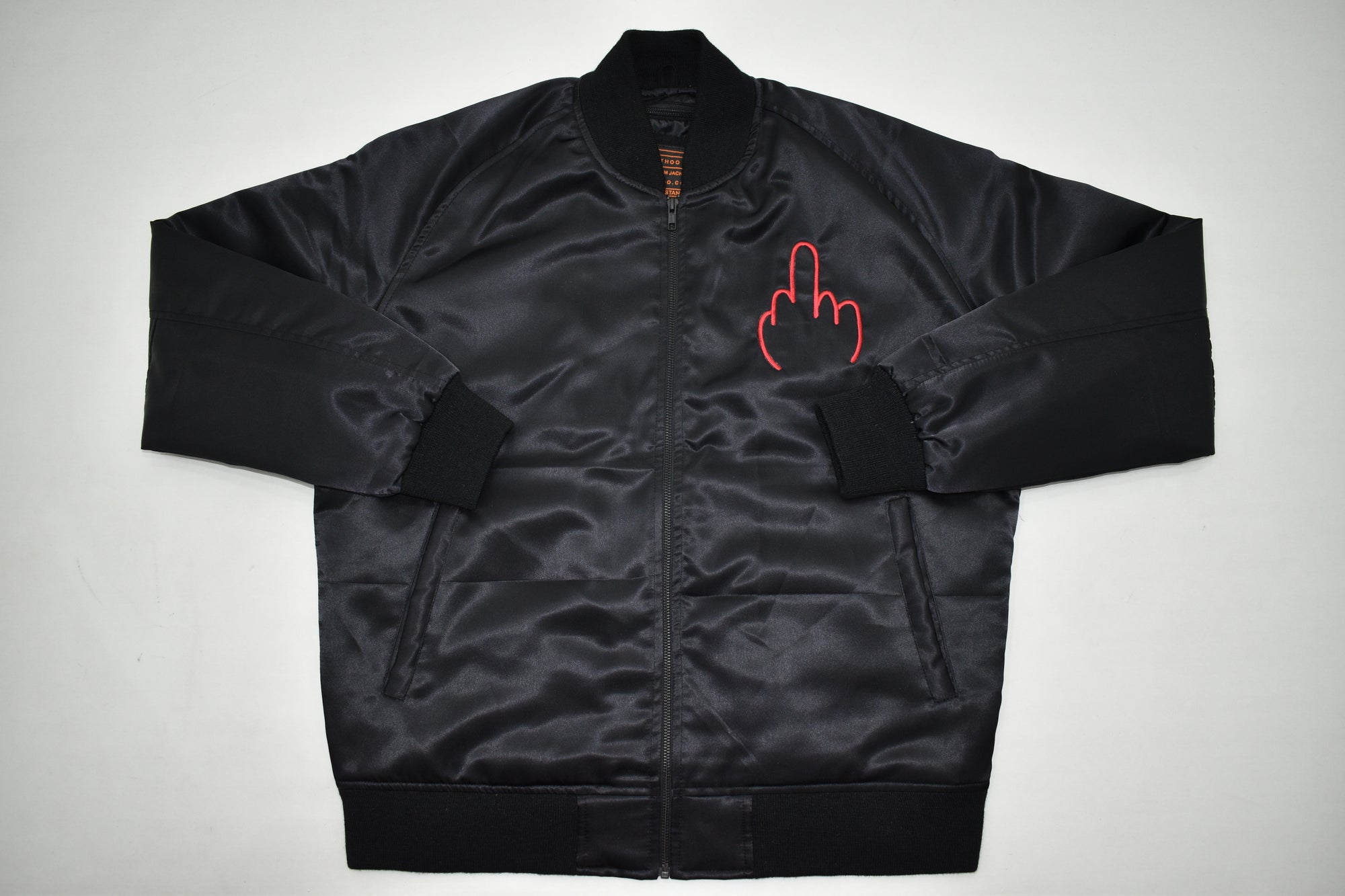 Veste noir "Fuck" rose & rouge