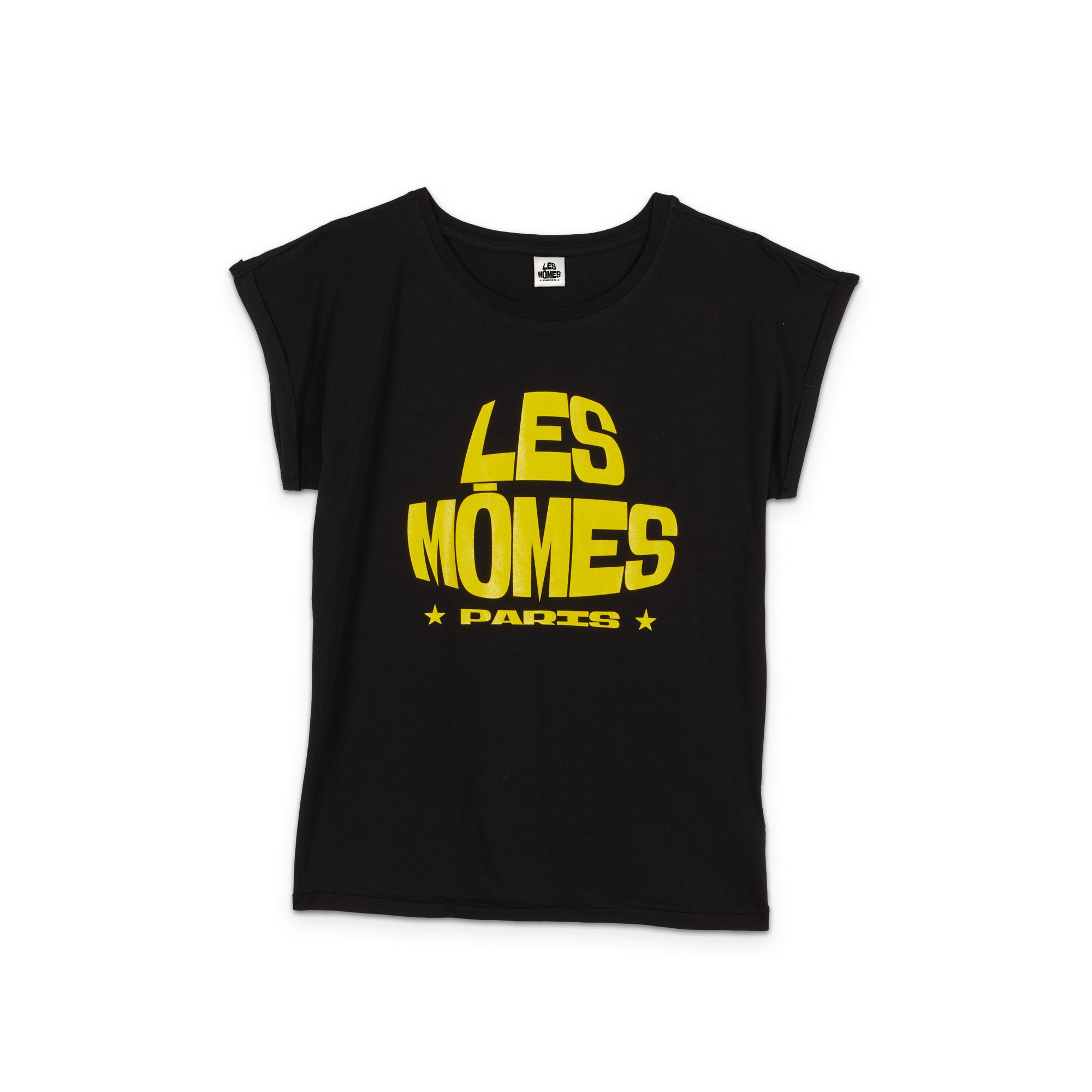 T-shirt noir pour femme à manches courtes